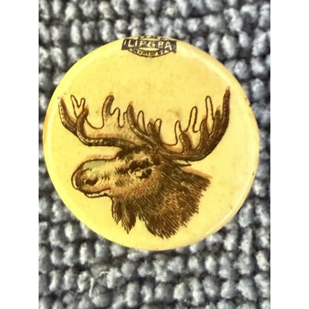 Vintage Loyal Order of Moose Lodge LIP&BA Celluloid Lapel Stud Pin